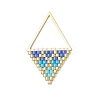 3Pcs MIYUKI Glass Seed Beaded Rhombus Pendants PALLOY-MZ01175-3