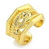 Rack Plating Brass Micro Pave Cubic Zirconia Cuff Rings for Women RJEW-I107-08G-1