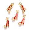 Brass Micro Pave Clear Cubic Zirconia Stilettos Pendants ZIRC-B002-35G-2