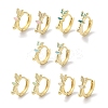Real 18K Gold Plated Brass Enamel Arrow Hoop Earrings for Women EJEW-L269-136G-1