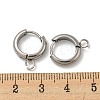Tarnish Resistant 201 Stainless Steel Huggie Hoop Earring Findings STAS-P283-01X-P-3