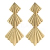Alloy Rhombus Stud Earrings for Women EJEW-U028-02G-1