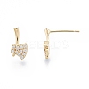 Clear Cubic Zirconia Axe Dangle Stud Earrings LS-EJEW-F291-03G-3