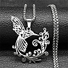 201 Stainless Steel Pendant Necklaces LS-NJEW-C066-15P-1