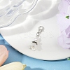 Flower ABS Plastic Pearl Pendant Decorations HJEW-JM03134-1