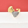 Brass Micro Pave Cubic Zirconia Cuff Rings for Women RJEW-F184-04GP-1