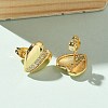 Brass Micro Pave Clear Cubic Zirconia Stud Earrings for Women LS-EJEW-U034-02G-03-3