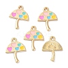 Umbrella with Heart Alloy Enamel Pendants LS-ENAM-B044-02G-1