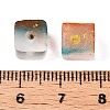 Frosted Glass Beads with Golden Glitter Powder LS-DGLA-NH001-8mm-01F-3
