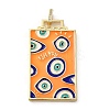 Brass Micro Pave Cubic Zirconia Pendant with Enamel KK-H458-02G-O02-1