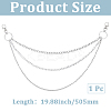 1Pc Alloy Twisted Chain 3 Layered Chain Belts for Women Men AJEW-CY0002-25P-2