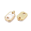 Brass & Shell Charms KK-N254-212G-2