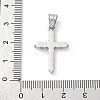 304 Stainless Steel Cubic Zirconia Pendants STAS-C102-01C-P-3