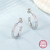 Anti-Tarnish Rhodium Plated 925 Sterling Silver Ring Stud Earrings JZ8068-3-2