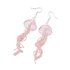Dyed Natural Malaysia Jade Jellyfish Dangle Earrings for Women EJEW-JE07484-6