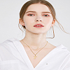 1Pc Brass Chain & 304 Stainless Steel Letter Pendant Necklaces NJEW-LP0001-35F-G-4