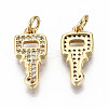 Brass Micro Pave Clear Cubic Zirconia Pendants ZIRC-S067-153-NF-2