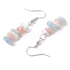Natural Aquamarine & Pink Opal & Howlite Dangle Earrings EJEW-JE06127-03-4