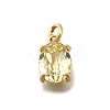 Oval Brass with Glass Charms KK-G525-08G-2
