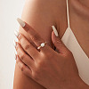 Natural Pink Opal & Lilac Jade Beaded Finger Rings RJEW-G331-01G-2