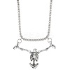 Halloween Alloy Skeleton Pendant 304 Stainless Steel Box Chain Necklaces for Men FS-WG38B8A-01-5