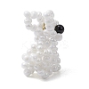 3D Glass Seed Beaded Rabbit Charms PALLOY-MZ00577-4