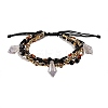 Sparkling Glass Seed Beads 5 Layered Anklet AJEW-SW00006-04-1