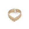 Ion Plating(IP) 304 Stainless Steel Crown Open Cuff Ring for Women LS-RJEW-G285-04G-2