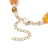 Gradient Color Natural Amber & Shell Pearl Beaded Bracelets for Women BJEW-JB13553-4