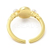 Natural Pearl Flower Open Cuff Ring RJEW-H220-27G-3