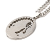 201 Stainless Steel Virgin Mary Oval Pendant Twisted Chain Necklaces NJEW-Q002-04P-1