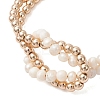 Natural Pearl & Synthetic Non-magnetic Hematite Beaded Bracelets for Women BJEW-JB13364-02-3
