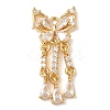 Brass Micro Pave Clear Cubic Zirconia Tassels Pendants KK-H526-06G-1