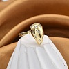 Rack Plating Brass Micro Pave Clear Clear Cubic Zirconia Cuff Finger Rings for Women RJEW-M028-50G-4