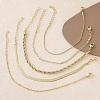 5 Pcs 5 Styles Brass Chain Bracelets Set for Women BJEW-D357-01G-4
