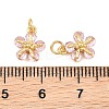 Brass Pave Cubic Zirconia Charms KK-Q085-14G-02-3