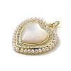 Brass Pave Shell Pendants KK-I708-15B-G-2