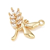 Brass Micro Pave Clear Cubic Zirconia Pendants KK-G545-04G-2