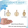10Pcs Rack Plating Brass Micro Pave Cubic Zirconia Pendants KK-SZ0001-78-7