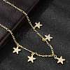 Brass Micro Pave Clear Cubic Zirconia Starfish Pendant Necklaces NJEW-B157-06G-2