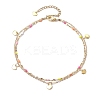 304 Stainless Steel Enamel Link Chains Anklets AJEW-AN00589-01-1
