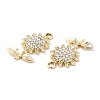 UV Plating Alloy Rhinestone Pendants PALLOY-A004-05G-3