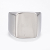 Tarnish Resistant 304 Stainless Steel Signet Band Rings for Men LS-RJEW-G091-16-18mm-P-2