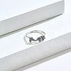 Anti-Tarnish Rhodium Plated 925 Sterling Silver Cuff Rings RJEW-BB66961-3