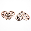 Natural Wood Filigree Joiners Links LS-WOOD-WH0113-40-1