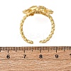 Brass Micro Pave Cubic Zirconia Adjustable Open Cuff Rings for Women RJEW-A072-01B-G-5