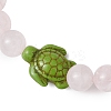 Natural Rose Quartz Beaded Stretch Bracelets for Women BJEW-JB11095-06-3