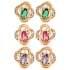 Rack Plating Brass Cubic Zirconia Stud Earrings EJEW-M090-10G-1