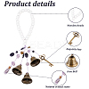 Wood & Natural & Synthetic Gemstone Witch Bell Pendant Decoration for Door Knob HJEW-OC00014-4