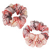 2Pcs 2 Styles Chic Solid Color French Satin Pigtail Hair Tie for Elegant Hairstyles OHAR-TA0001-09-2